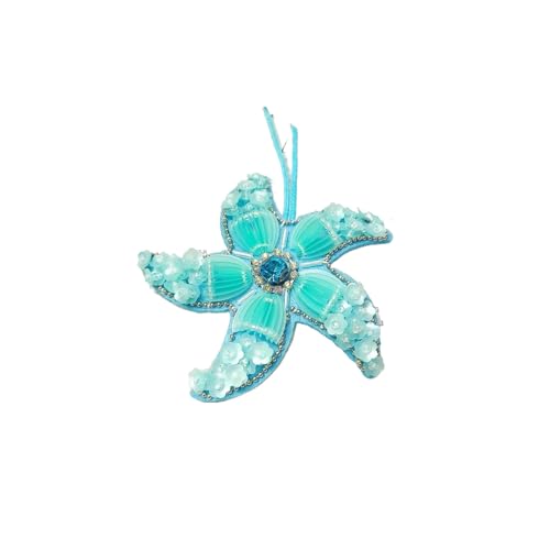 1 Pc Butterfly Applique Patch Hängendes Seil Schlüssel ring Kristall Seestern Pailletten Hand gefertigte Perlen Kleidung Aufnähen Beutel Anhänger von hiwhale