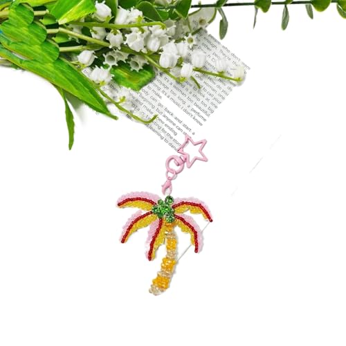1 Pc Charme Marine Life Perlen Applikation Patch Dekoration Kokosnuss Baum Hand gefertigte Strass Schlüssel anhänger Kristall tasche Anhänger von hiwhale