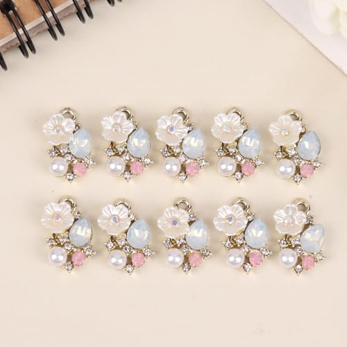 10 Stück fünf blättrige Flowe Strass Perle Flatback Buttons Hochzeits dekoration DIY Kleidung Scrap booking Crafts Zubehör von hiwhale