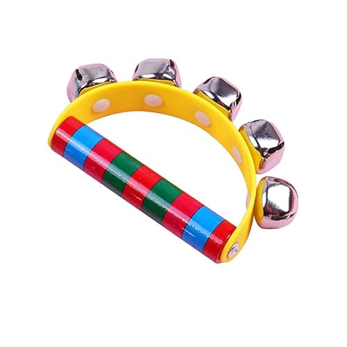 1PC Griff Jingle Bells Kinder pädagogisches Spielzeug Handglocke mit 5 Jingle Bells Holzgriff Musik klasse Instrument für Handglocken Musik Erleuchtung 1PC Griff Jingle Bells Kinder pädagogisches Spielzeug Handglocke mit 5 Jingle Bells Holzgriff Musik klasse Instrument für Handglocken Musik Erleuchtung von hiwhale