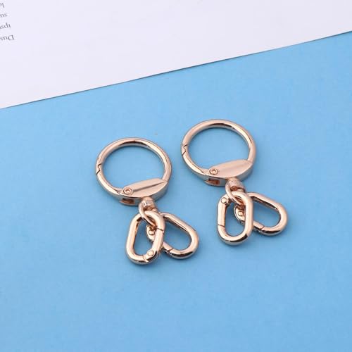 2/5 Stück drehbarer Schlüssel bund Haken mit Feder-Clip-Ring-Hardware für Lanyard-Herstellung DIY Bastel tasche Charme von hiwhale