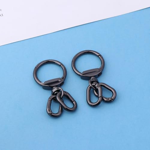 2/5 Stück drehbarer Schlüssel bund Haken mit Feder-Clip-Ring-Hardware für Lanyard-Herstellung DIY Bastel tasche Charme von hiwhale