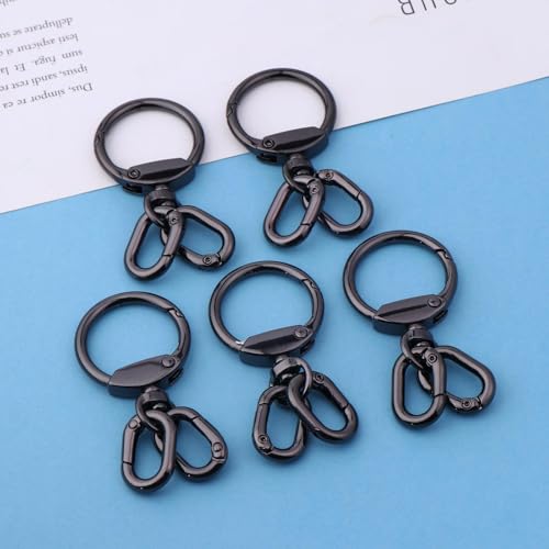 2/5 Stück drehbarer Schlüssel bund Haken mit Feder-Clip-Ring-Hardware für Lanyard-Herstellung DIY Bastel tasche Charme von hiwhale
