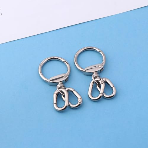2/5 Stück drehbarer Schlüssel bund Haken mit Feder-Clip-Ring-Hardware für Lanyard-Herstellung DIY Bastel tasche Charme von hiwhale