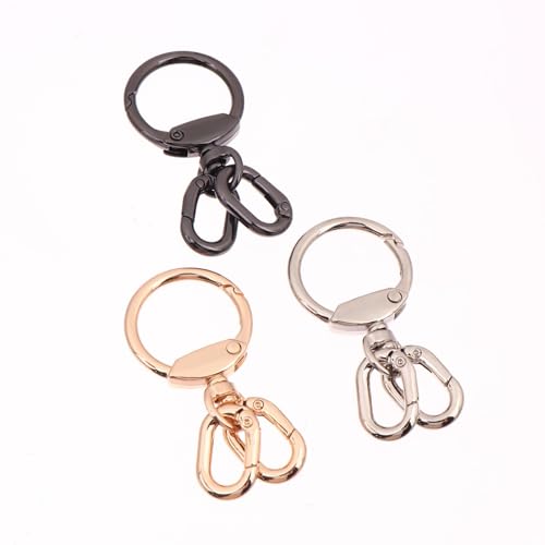2/5 Stück drehbarer Schlüssel bund Haken mit Feder-Clip-Ring-Hardware für Lanyard-Herstellung DIY Bastel tasche Charme von hiwhale