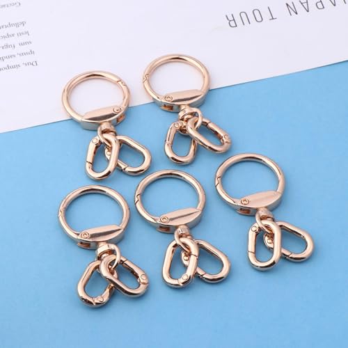 2/5 Stück drehbarer Schlüssel bund Haken mit Feder-Clip-Ring-Hardware für Lanyard-Herstellung DIY Bastel tasche Charme von hiwhale