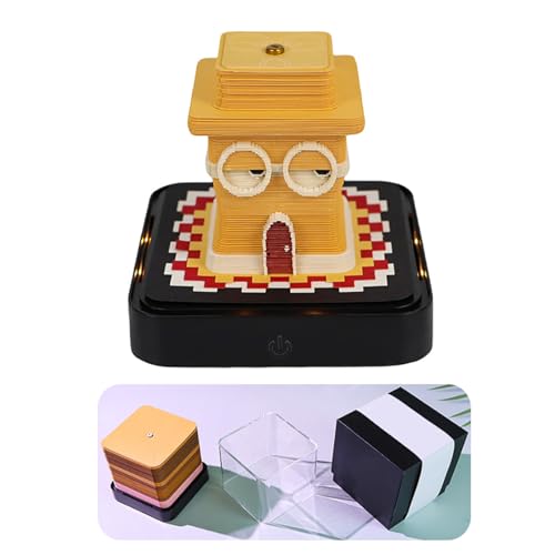 2026 Schreibtisch kalender mit LED-Licht charakter Ausdruck Hausförmige Skulptur 3D-Abreißkalender Papier Schnitzerei Kunst Memo Pad Notizblock Geschenk Home Desktop Dekoration von hiwhale