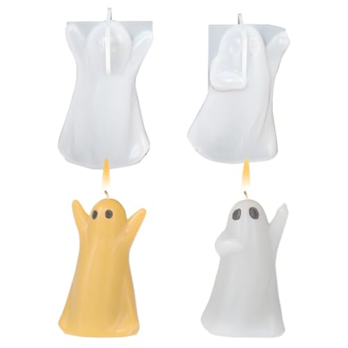 2PCS 3D Silikon-Kerzen formen DIY Ghost Crafts Gips-Kristallharz-Seife, die Form für DIY 3D Duft kerze macht Wachsform Gips-Ornament von hiwhale