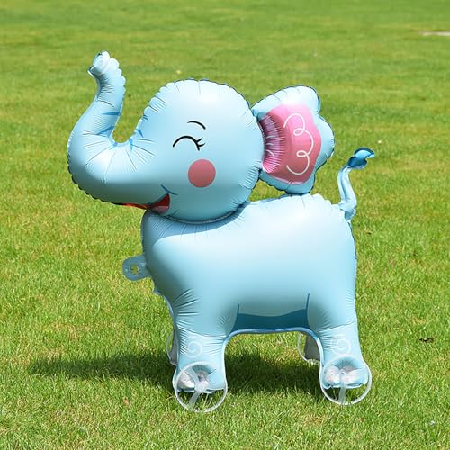 4D Cartoon Folie Luftballons Elefanten Stand Walking Ballon mit Rad für Kinder Geburtstags party Dekoration Baby Dusche von hiwhale