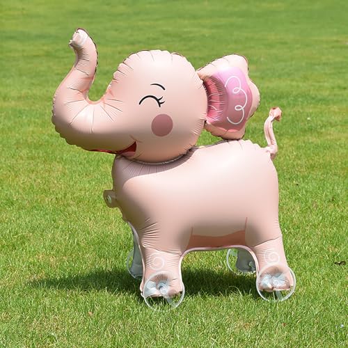4D Cartoon Folie Luftballons Elefanten Stand Walking Ballon mit Rad für Kinder Geburtstags party Dekoration Baby Dusche von hiwhale