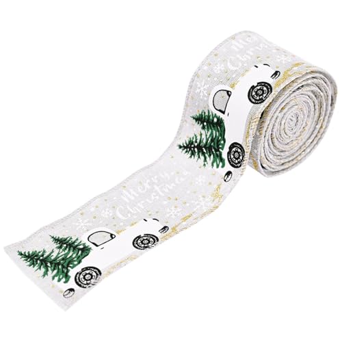 5M Weihnachts bedrucktes Leinen band, ideal für handgemachte Weihnachts dekorationen und Geschenk verpackungs design von hiwhale