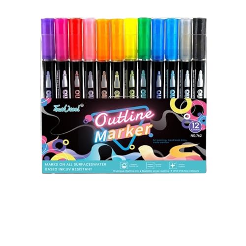 hiwhale 1 Set 8/12 Farben Selbst skizzieren Metallic Marker Glitter Schreiben Zeichnung Pens für Weihnachts karten Schreiben Doppellinien Umriss-Pens hiwhale 1 Set 8/12 Farben Selbst skizzieren Metallic Marker Glitter Schreiben Zeichnung Pens für Weihnachts karten Schreiben Doppellinien Umriss-Pens von hiwhale