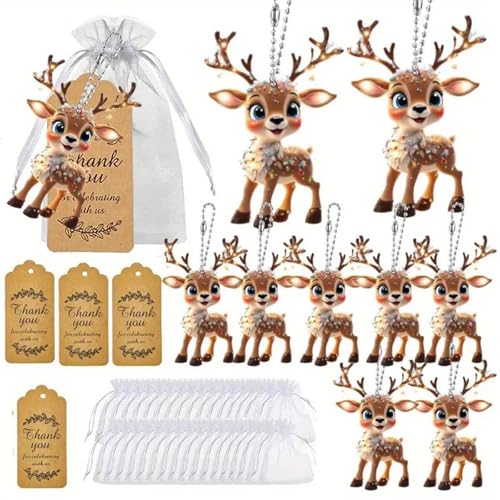 hiwhale 10 Sets Weihnachts feier favoriten, niedliche Schlüssel anhänger mit Organza-Taschen Danke Kraft Tags, Ideal für Hochzeit, Weihnachts gast rückkehr, Geburtstags geschenke Ornamente hiwhale 10 Sets Weihnachts feier favoriten, niedliche Schlüssel anhänger mit Organza-Taschen Danke Kraft Tags, Ideal für Hochzeit, Weihnachts gast rückkehr, Geburtstags geschenke Ornamente von hiwhale
