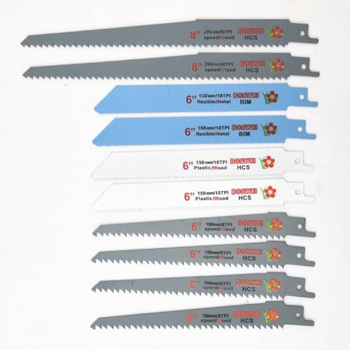 10 Stück Säbelsägeblatt, Universal Sägeblatt Grobzahnung, Astsägeblatt für Holz, Metall, Massivrohre, Profilschnitte von hnswwgew