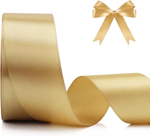 4 cm Satinband Gold, Geschenkband gold, Dekoband, Geschenkband, breites satinband, dekoratives satinband, für Kleid, Hochzeits, Tauf- und Geburtstagsgeschenke(22,8 m) 4 cm Satinband Gold, Geschenkband gold, Dekoband, Geschenkband, breites satinband, dekoratives satinband, für Kleid, Hochzeits, Tauf- und Geburtstagsgeschenke(22,8 m) von hnswwgew