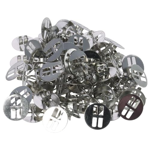 hobbyhub 100 Stück Metall-Holzdocht-Clips, Kerzenherstellungsbasis, runde Kerzendocht-Basis für Kerzenherstellung und Kerzen-DIY hobbyhub 100 Stück Metall-Holzdocht-Clips, Kerzenherstellungsbasis, runde Kerzendocht-Basis für Kerzenherstellung und Kerzen-DIY von hobbyhub