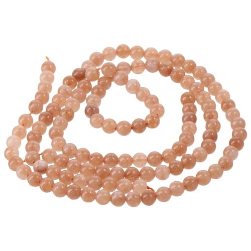 hobbyhub 120 Stück 6 mm orangefarbene Sonnenstein-Edelstein-Perlen, natürliche, runde, lose Perlen für Basteln, Schmuckherstellung, Armband, Halskette, Handwerk von hobbyhub