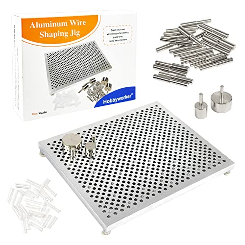 hobbyworker Wire Bending Jig, Wire Jig für Schmuckherstellung mit 30 Metallstiften für Drahtbiegung und Schmuckherstellung, Aluminium, Unisex, Erwachsene, 14 x 11,5 x 1,5 cm, nicht faltbar hobbyworker Wire Bending Jig, Wire Jig für Schmuckherstellung mit 30 Metallstiften für Drahtbiegung und Schmuckherstellung, Aluminium, Unisex, Erwachsene, 14 x 11,5 x 1,5 cm, nicht faltbar von hobbyworker