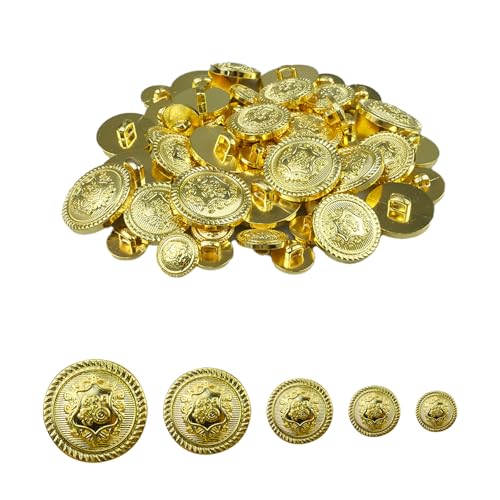 Hocadon 70 Stück Goldene Vintage Knöpfe - Gold Buttons 25mm, 21mm, 18mm, 15mm, 12,5mm für Blazer, Anzüge, Uniform & Jacke Hocadon 70 Stück Goldene Vintage Knöpfe - Gold Buttons 25mm, 21mm, 18mm, 15mm, 12,5mm für Blazer, Anzüge, Uniform & Jacke von hocadon