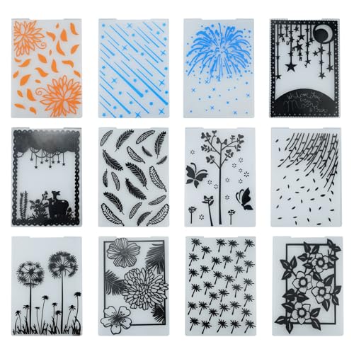 hocadon 12 Stile Prägeschablone Kunststoff Prägeordner 14,5x10,5cm Stanzschablonen Blumen Prägemappen für Handwerk, Scrapbooking, Fotopapier, DIY Geschenk hocadon 12 Stile Prägeschablone Kunststoff Prägeordner 14,5x10,5cm Stanzschablonen Blumen Prägemappen für Handwerk, Scrapbooking, Fotopapier, DIY Geschenk von hocadon