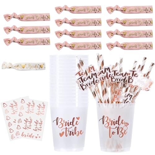 hocadon 12Set/37Stk JGA Frauen, Bride to Be Becher, Team Bride Becher, Junggesellenabschied Frauen Deko, JGA Accessoires Deko für Bridal Shower, Deko JGA, Braut to Be, PVC hocadon 12Set/37Stk JGA Frauen, Bride to Be Becher, Team Bride Becher, Junggesellenabschied Frauen Deko, JGA Accessoires Deko für Bridal Shower, Deko JGA, Braut to Be, PVC von hocadon