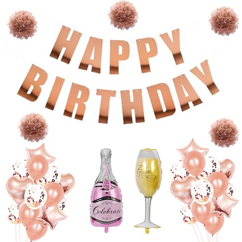 hocadon 38er set Geburtstagsdeko Rosagold mit Happy Birthday Girlande Deko Geburtstag Mädchen Geburtstagsdeko Seidenpapier Pompoms für Kindergeburtstag Deko hocadon 38er set Geburtstagsdeko Rosagold mit Happy Birthday Girlande Deko Geburtstag Mädchen Geburtstagsdeko Seidenpapier Pompoms für Kindergeburtstag Deko von hocadon