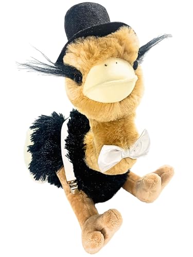 hM - Bräutigamstrauß Freddy Premium 38 cm Vogel Strauß Stofftier als Wurfstrauss für die Hochzeit oder Junggesellinnenabschied, Bachelorette Party, JGA Frauen, Wurfstrauß Plüsch, Hochzeitsgeschenk von hochzeitsMONSTER