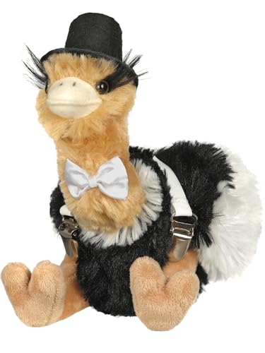 hM - Bräutigamstrauß Rolf mit Zylinder- Vogel Strauß Stofftier Partygag als Wurfstrauss für die Hochzeit oder als Braut und Jungesellinnen Geschenk - JGA oder Hochzeitsgeschenk von hochzeitsMONSTER