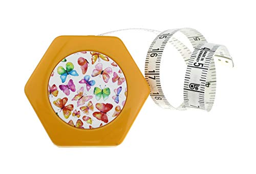 hoechstmass Balzer 86203M2-O hexagon floral magnetic orange Rollmaßband 150 cm / 60 inch, plastic, 5 von hoechstmass Balzer