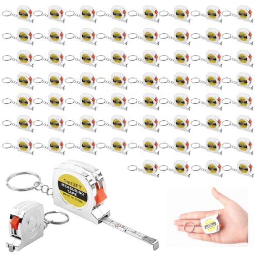 Kleines Maßband, Schlüsselanhänger, 91 cm, tragbares und einziehbares Mini-Maßband mit Schiebe-Verriegelungs-Mechanismus für den täglichen Gebrauch, Gadgets oder Kinder, Bau-Party, Geschenke von hoeslaw