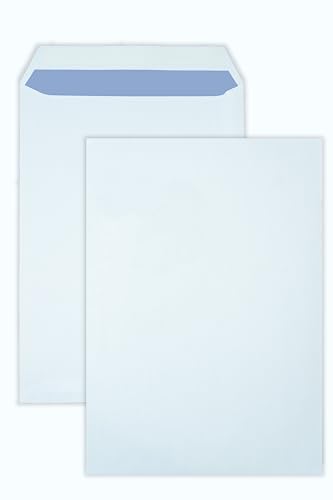 100x Briefumschläge C5 weiß, 229x162 mm, 80g/m2, für DIN A5 Dokumente, Versandtaschen ohne Fenster von hoffnungsart