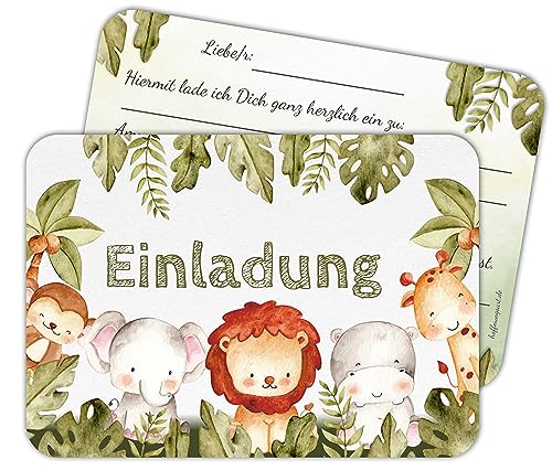 14 Einladungskarten zum Geburtstag für Kinder – watercolor Zootiere. Einladung im Qualitätsdruck zum Geburtstag, für Feiern, shower Partys, und für besondere Anlässe. (ohne Umschläge) von hoffnungsart