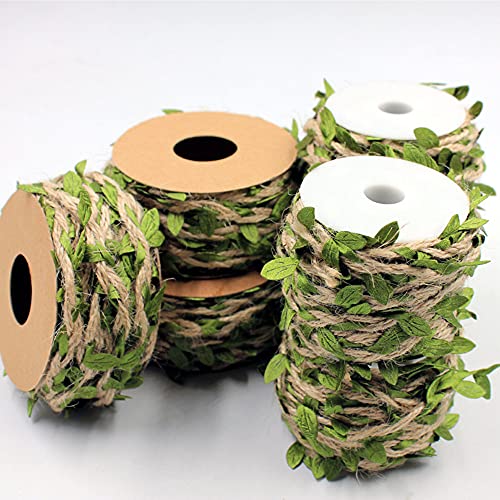 homeyuser 5 mm natürliches Blatt-Seil, Jute-Schnur, Blatt-Band für DIY-Kunst und Basteln, Heimverpackung, Dekoration (10 m), Grün von homeyuser