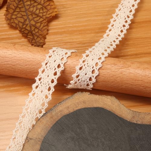 Spitzenband im Vintage-Stil, dekoratives Band für Bastelarbeiten, Hochzeit, Scrapbooking, Geschenk-Box, Vorhang, Tischdecke, Slipcover, Brautschmuck, DIY-Kleidung (Beige, 2 cm) von homeyuser