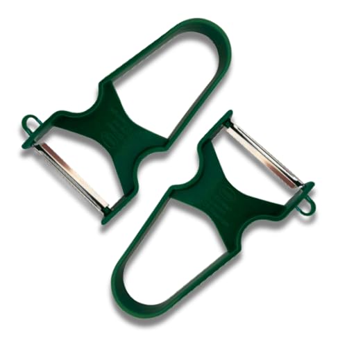 ECO Sparschäler 2er-Set in Grün aus Recyceltem Kunststoff – Ergonomische Schäler mit Edelstahlklinge – Optimal als Kartoffelschäler, Gemüseschäler oder Obstschäler - streifen Schäler für Gemüse ECO Sparschäler 2er-Set in Grün aus Recyceltem Kunststoff – Ergonomische Schäler mit Edelstahlklinge – Optimal als Kartoffelschäler, Gemüseschäler oder Obstschäler - streifen Schäler für Gemüse von homiez