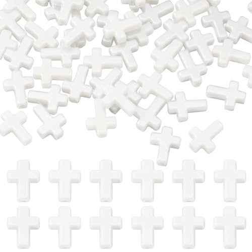 300 Stück Kreuzperlen, weiße Acryl-Kruzifixperlen, winzige, klobige Kreuz-Abstandshalter mit Oster-Anhängern für DIY-Schmuckherstellung, Halskette, Armband, Ohrringe 300 Stück Kreuzperlen, weiße Acryl-Kruzifixperlen, winzige, klobige Kreuz-Abstandshalter mit Oster-Anhängern für DIY-Schmuckherstellung, Halskette, Armband, Ohrringe von hongliang
