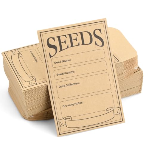 100 Stück Mini Briefumschläge für Saatgut Aufbewahrung, Selbstklebende Papiertüten Braun, Verschließbare Saatgutbeutel Papiertüten Klein für Münzen Samen Schmuck, 12 x 8 cm von hongmo