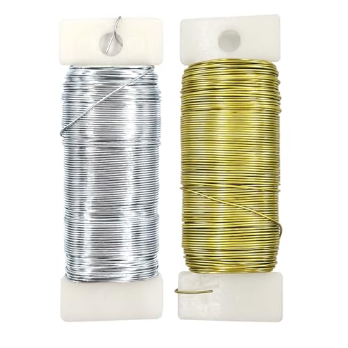 Honigo Blumendraht, Metall, 22 Gauge, 76 Yards/228eet, zum Basteln, Gartenarbeit, Weihnachtskränze, Baumdekoration, Blumenarrangement, Hochzeit DIY von honigo