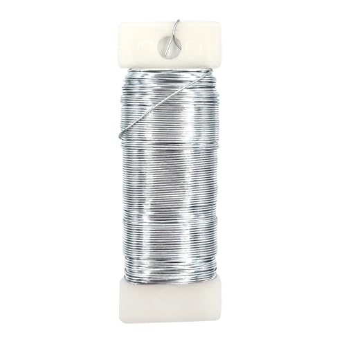 Honigo Silberfarbener Metall-Blumendraht, 22 Gauge, 12 m, für Handwerk, Gartenarbeit, Weihnachtskränze, Baumdekoration, Blumenarrangement, Hochzeit DIY Honigo Silberfarbener Metall-Blumendraht, 22 Gauge, 12 m, für Handwerk, Gartenarbeit, Weihnachtskränze, Baumdekoration, Blumenarrangement, Hochzeit DIY von honigo