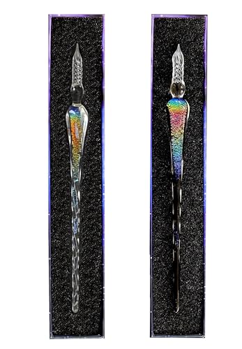 honselia Glasfüllfederhalter, Kristall-Kalligraphie-Stift, Fülltinte, Füllfederhalter, Regenbogen-Glasstift mit Geschenkbox, 2 Stück honselia Glasfüllfederhalter, Kristall-Kalligraphie-Stift, Fülltinte, Füllfederhalter, Regenbogen-Glasstift mit Geschenkbox, 2 Stück von honselia