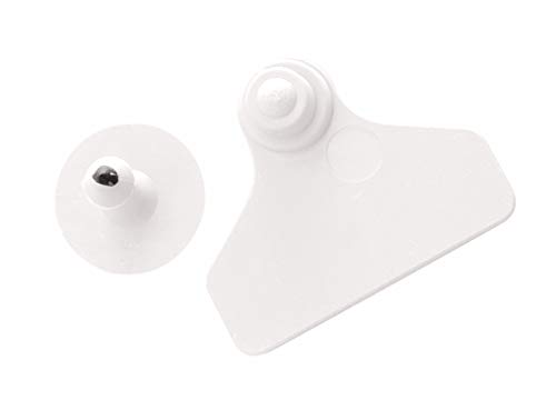 Ohrmarke UKAFLEX weiss breit mit Druckknopf, Lochteil 45x55mm, Knopfteil 27mm Durchmesser, Schachtel mit 20 Paar von UKAL