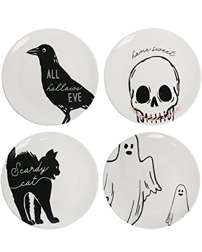 horror-shop 4 Halloween Teller mit Rabe, Geist, Totenkopf & Katze als Tischdeko horror-shop 4 Halloween Teller mit Rabe, Geist, Totenkopf & Katze als Tischdeko von Horror-Shop
