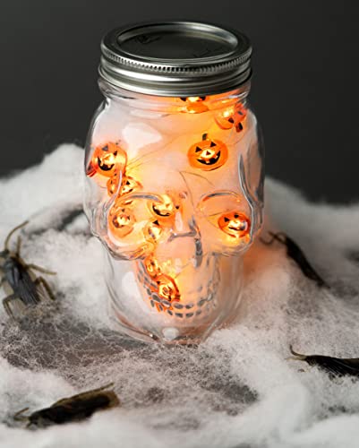 horror-shop Mini Lichterkette mit Halloween Kürbissen als Motiv von horror-shop