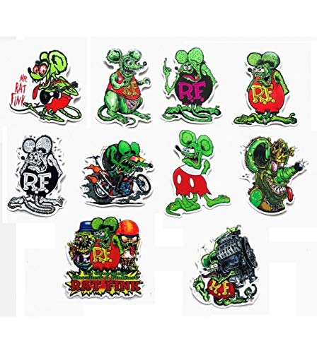 Hotrodspirit – 10 Sticker Ratte Fink 6 bis 7 cm Kustom Kulture selbstklebend Auto von hotrodspirit