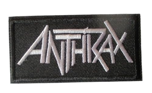hotrodspirit - Patch Gruppe Anthrax, Schwarz und Weiß, 8 x 4 cm, Rot, zum Aufbügeln, Hard Rock von Majen