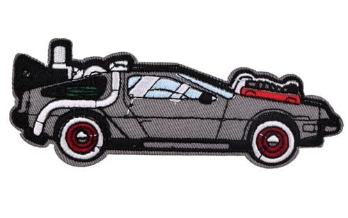 hotrodspirit - Aufnäher zum Aufbügeln, Delorean, Motiv "Delorean", 12 x 4,5 cm von hotrodspirit