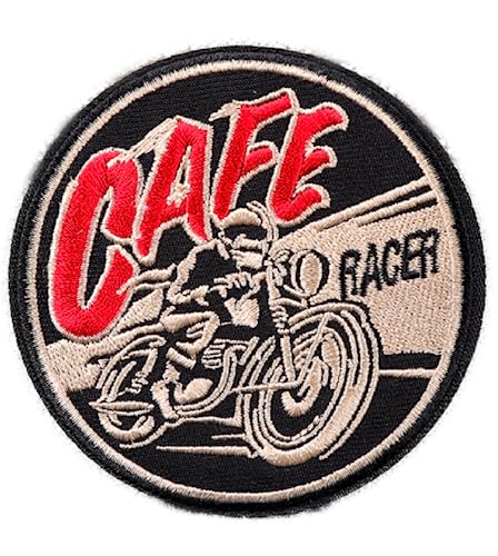 hotrodspirit - Aufnäher zum Aufbügeln, Motiv: Cafe Racer, Motorrad, 8 cm von hotrodspirit
