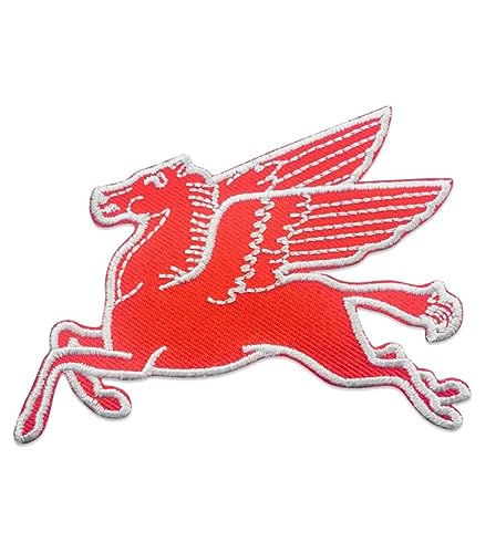 hotrodspirit - Aufnäher zum Aufbügeln, Pegasus, Rot, 9 x 6 cm von hotrodspirit