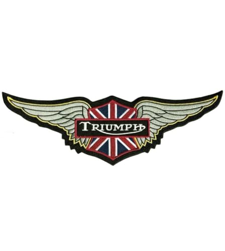 hotrodspirit - Großer Aufnäher Triumph mit Flügeln 30 x 10 cm Flagge UK Motorrad England von hotrodspirit