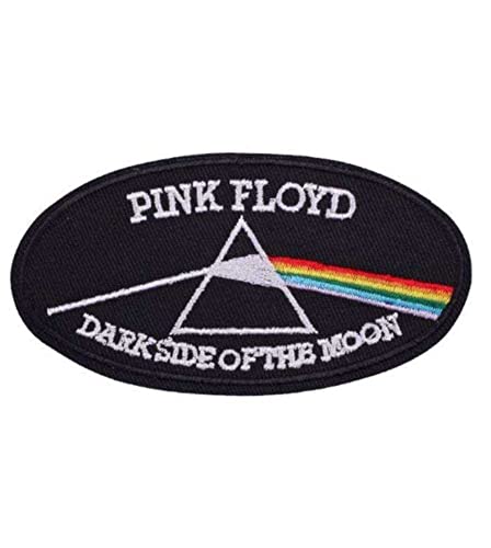 hotrodspirit - Patch Pink Floyd Oval Dark Side Moon 10 x 5 cm Aufnäher zum Aufbügeln, Rock Roll von hotrodspirit